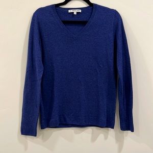 The Cashmere Project Blue V Neck Sweater, Size S